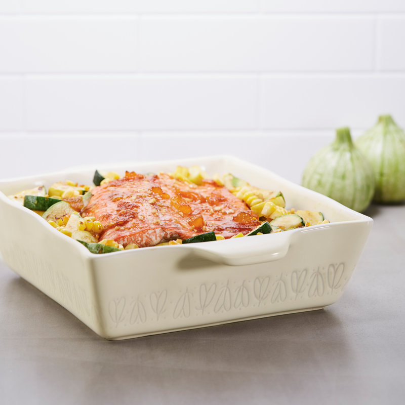 French White 2 Qt. 8 in. x 8 in. Square Stoneware Baker French White 2 Qt. 8 in. x 8 in. Square Stoneware Baker