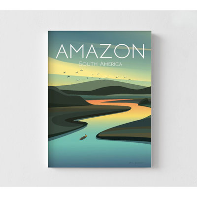 Amazon By Omar Escalante, South American Art, Jungle Travel Gift, Kids Bedroom Decor, Teen Room Remodel Idea, Adventure Artwork