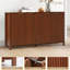 Buffet buffet cannelé avec rangement, crédence moderne cannelée avec tablettes réglables, console à 4 portes avec armoires bar-617766778