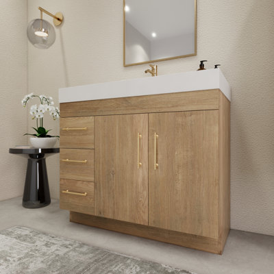 42" Single Bathroom Vanity Set with Drawers and Doors
