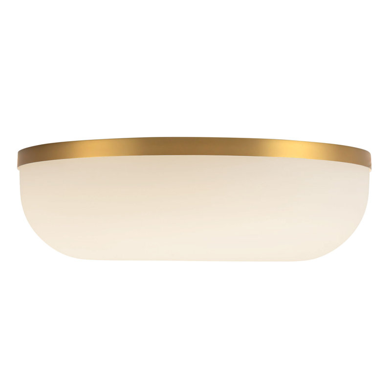 Jada 12-in Gold dimmable LED Flush Mount, Brushed Gold