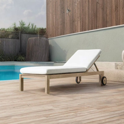 Chaise longue d'extérieur en teck pour l'extérieur
