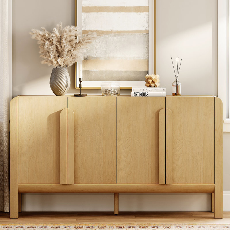 Adora Teen Dresser For Bedroom With Curved Profile Design,63" Wide Modern Chest With Adjustable Shelves,Wood Closet Clothes Storage Organizer For Kids Room, Living Room