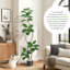 Arbre en caoutchouc artificiel avec pot en résine noir / blanc et faux arbre en pierre blanche pour l'intérieur et l'extérieur-263177009-263177011