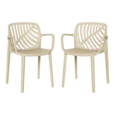 Chaise de salle à manger d'extérieur empilable (ensemble de 2)