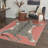 Alinda Zahara Boho Animal Print Machine Washable Red / Beige / Black Indoor Area Rug with Non-Slip Backing-197532944