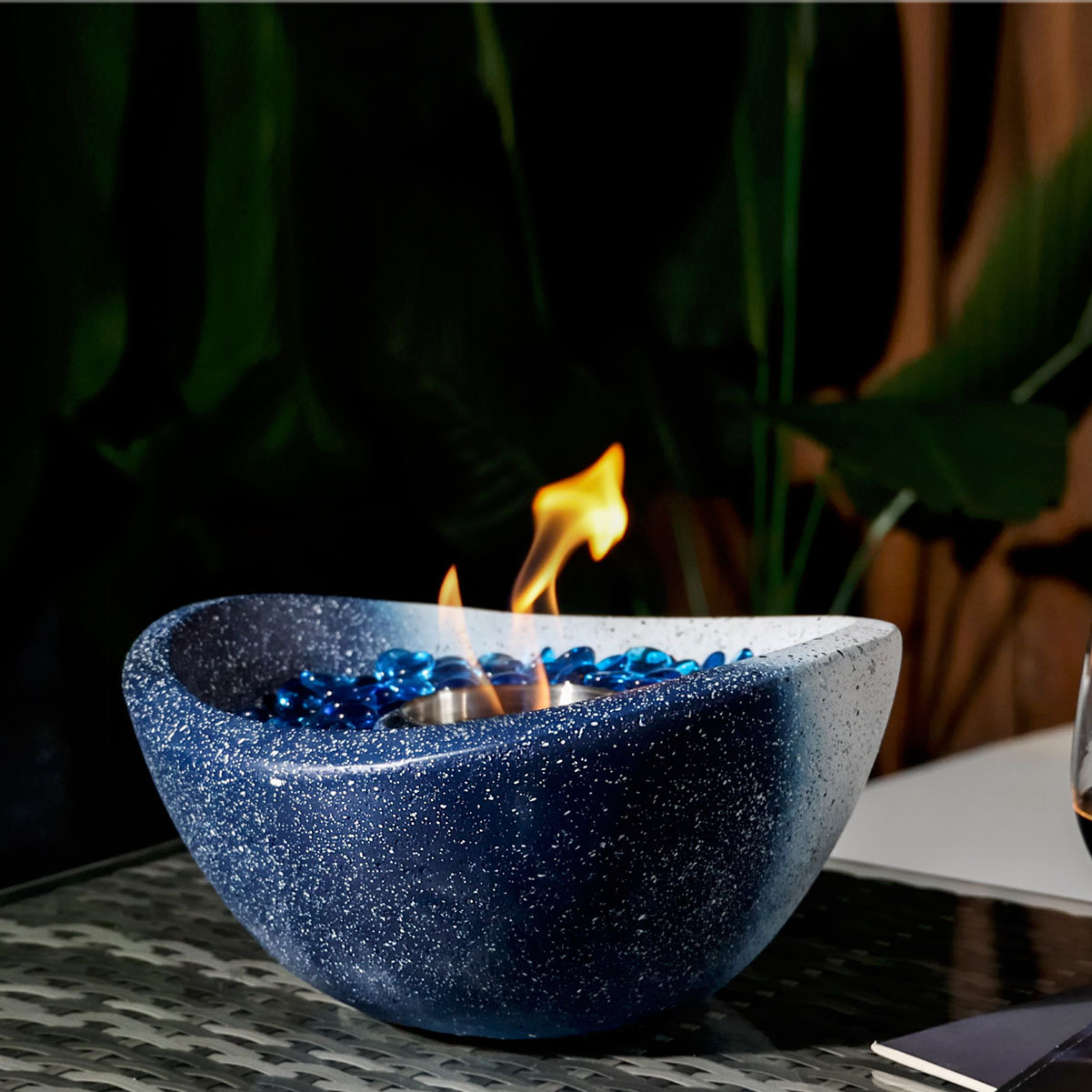 AJ ENJOY Concrete Tabletop Fireplace Ethanol and Gel Fuel Fire Pit Bowl ...