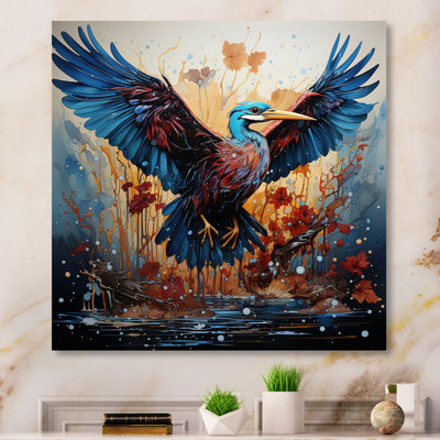 " Heron Majestic Wings Pointillism "