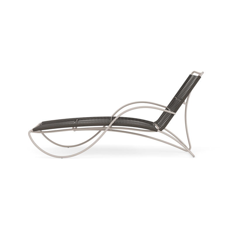 Walter Lamb Outdoor Chaise Lounge, Coal/Dove Smooth