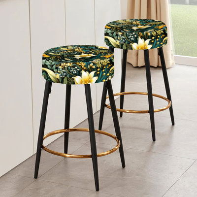 Contemporary Nature Paisley Botanic Pattern - Paisley Bar Stools Set Of 2