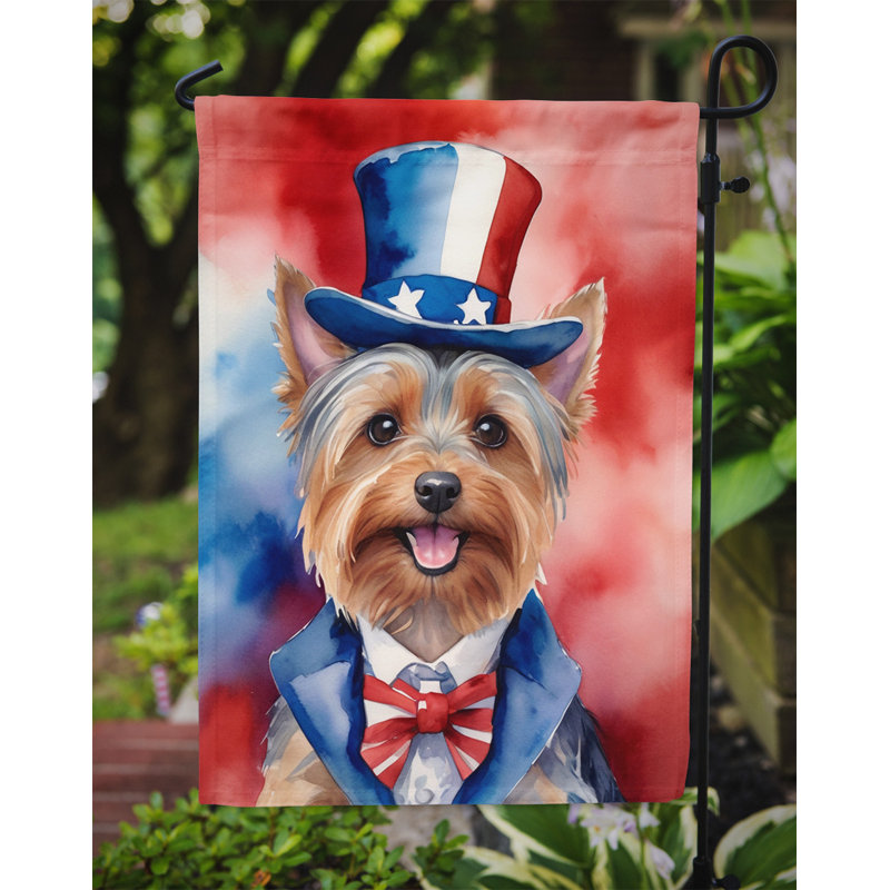Drapeau patriotique du jardin américain, Terrier à poil soyeux