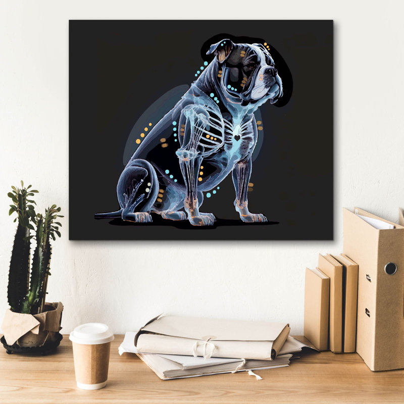 Toile épique Graffiti «Xray Bulldog» par Dean Russo, 24 po x 20 po, H 20 po x l 24 po