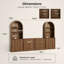 Garde-manger modulaire moderne Monos avec tiroirs, meubles bas à portes à charnières et armoires hautes cintrées, noyer-583802454