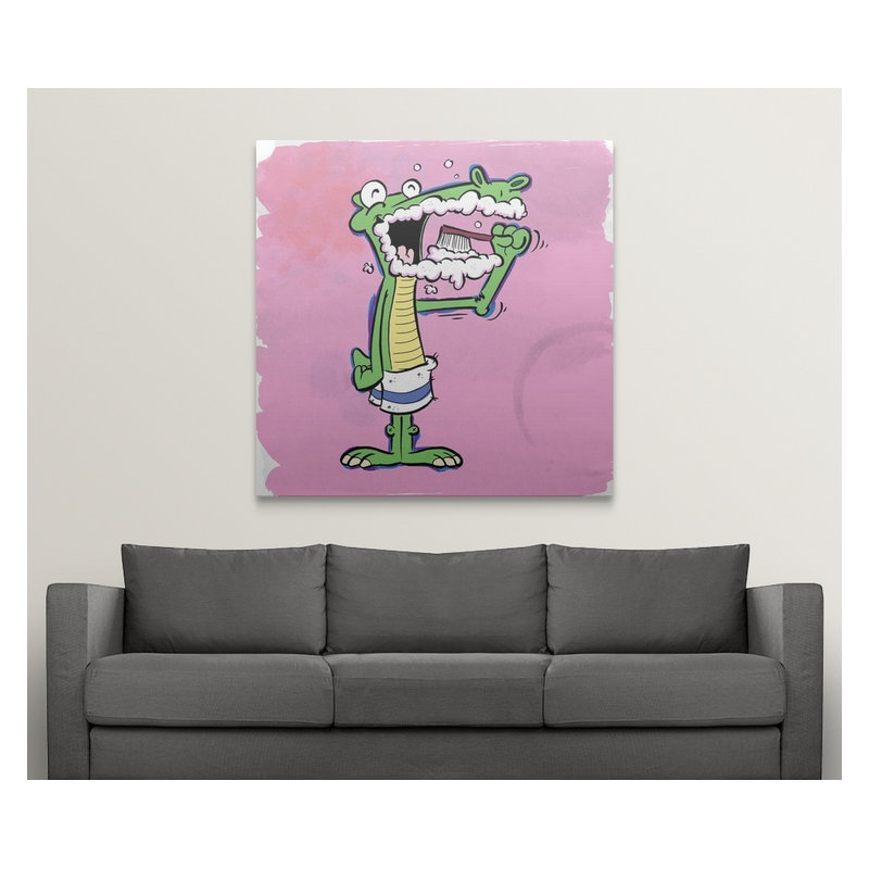 « alligator bedtime routine-bathtime copains », impression, H 35 po x l 35 po x P 1,5 po, Toile