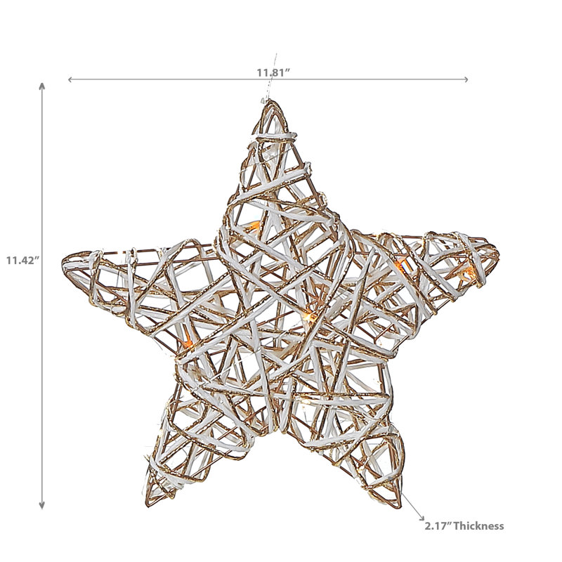 Petite étoile en papier à DEL, Blanc / doré, H 11,42 po x l 2,17 po x P 11,81 po