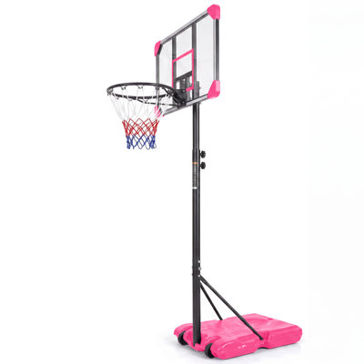 Système portatif de panier de basketball réglable avec roues, panneau arrière de 28 pouces pour les enfants et les jeunes