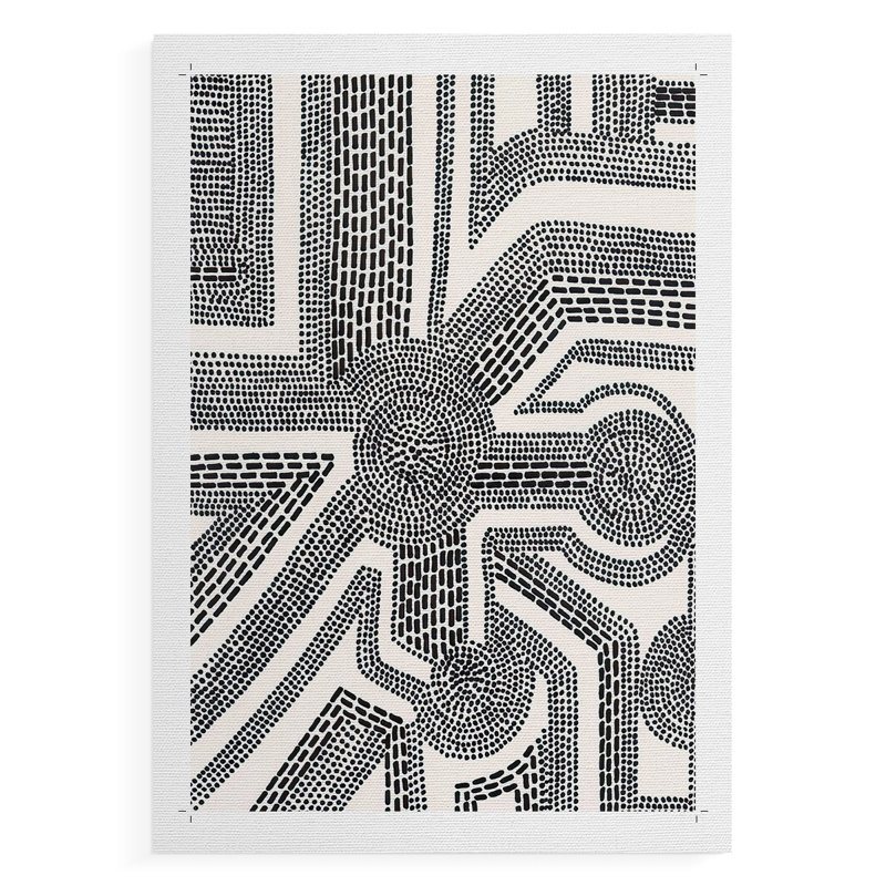 Pois et tirets II - Impression sur toile seulement - NON-CADRE, H 27 po x l 18 po