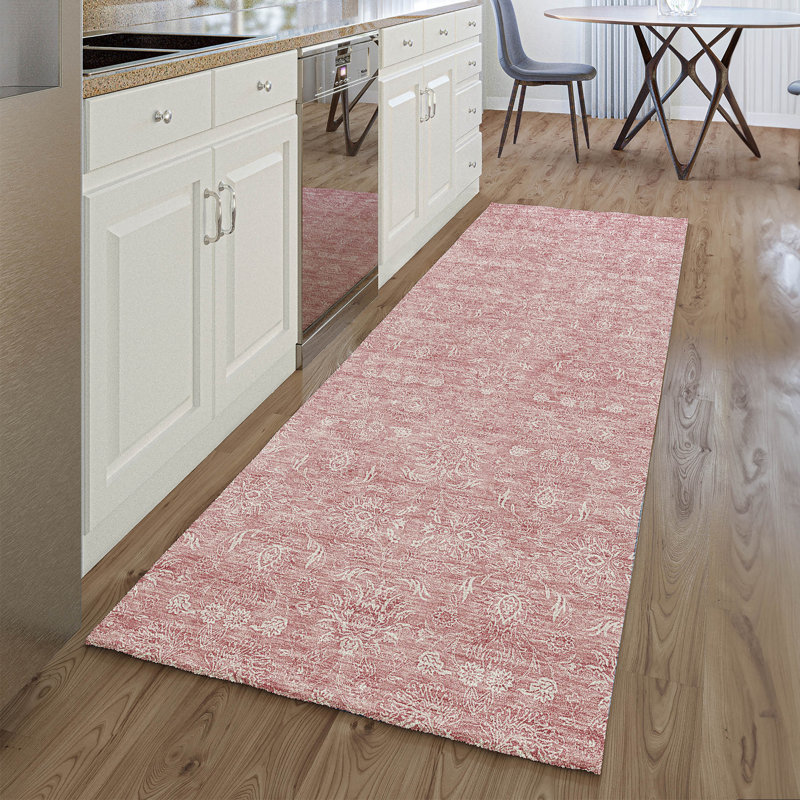 Premium Machine Washable Prisco Blush Rug, Runner 2'3" x 7'6"