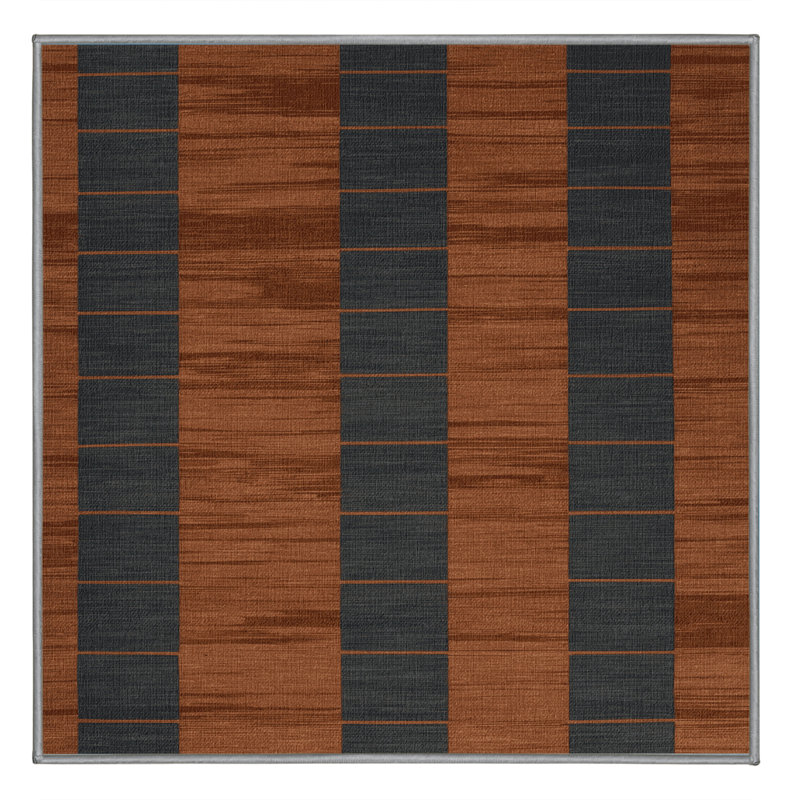 Tapis gris à rayures horizontales lavable à la machine, Carré 3 pi