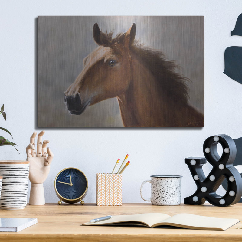 «Horse pensé» par John Silver, H 12 po x l 16 po