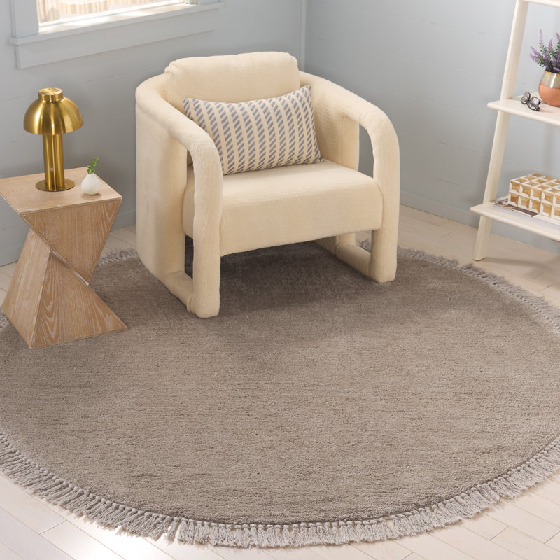Tapis de couleur unie performance touffeté à la main Vermont 575, Rond 6 pi