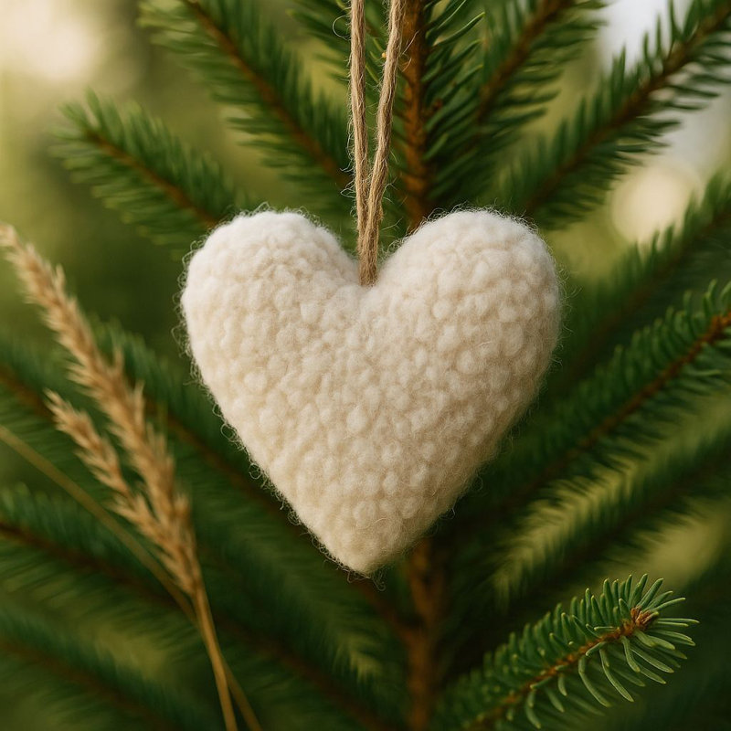 Charming Christmas Ornament Set (3 Pieces), White Polyester & Jute, 4.7 x 4.7 x 5.1 inches | Bead Silicone Design, Easy to Clean with Damp Cloth | Perfect for Holiday Decor, Festive and Elegant Touch