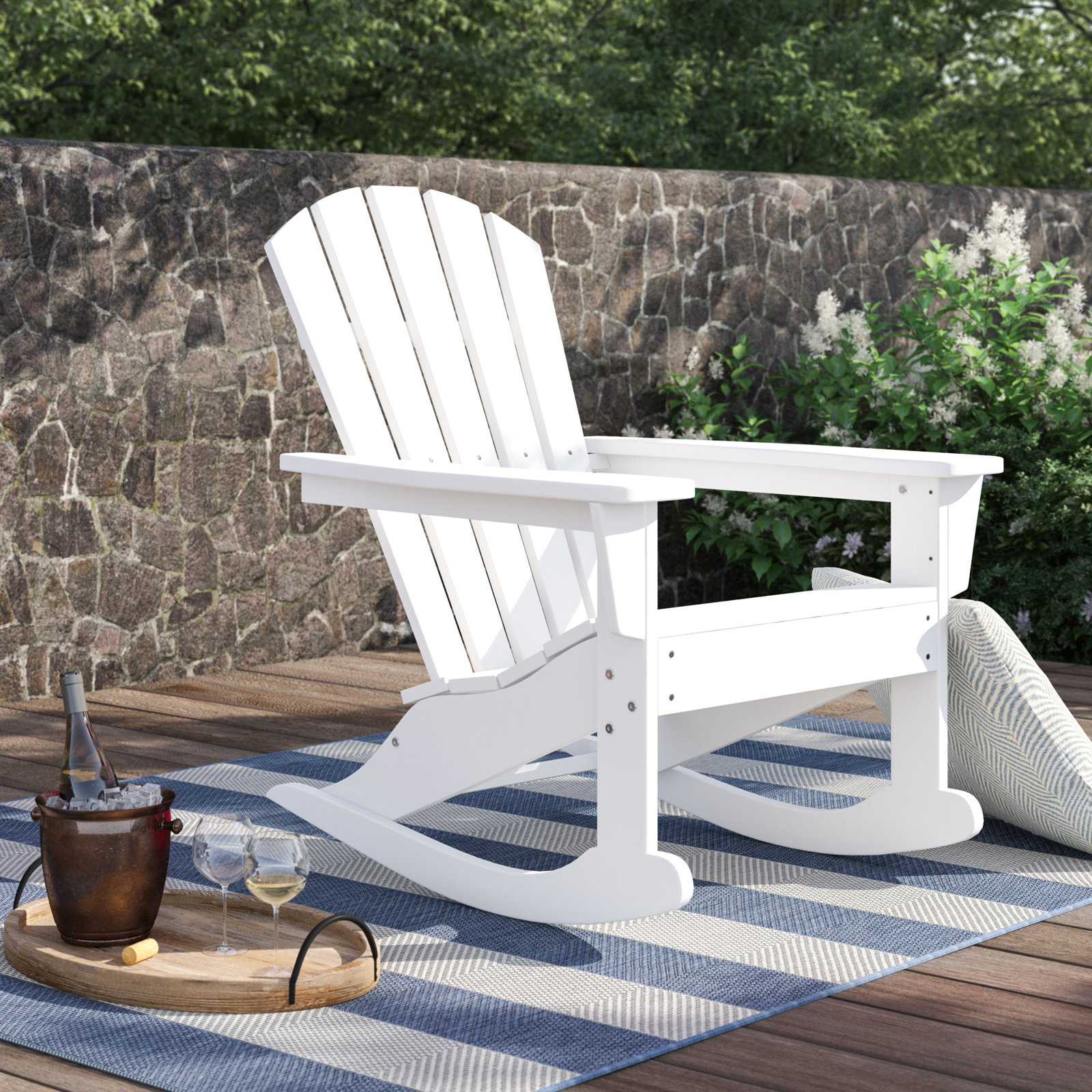 POLYWOOD® Palm Coast Rocking Adirondack Chair, White