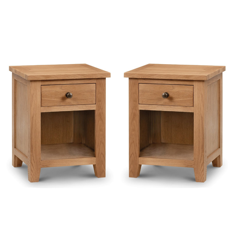 North Castle 48cm W Solid Wood Bedside Table