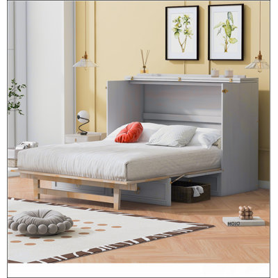Full Size Murphy Bed With Large Drawers,White
