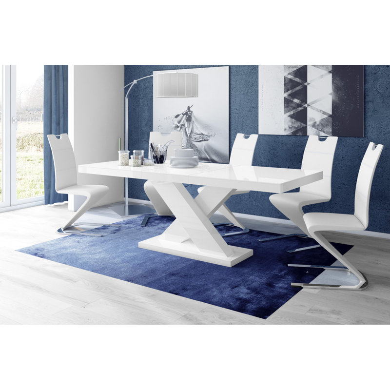 256cm Solid Oak Pedestal Dining Table, White