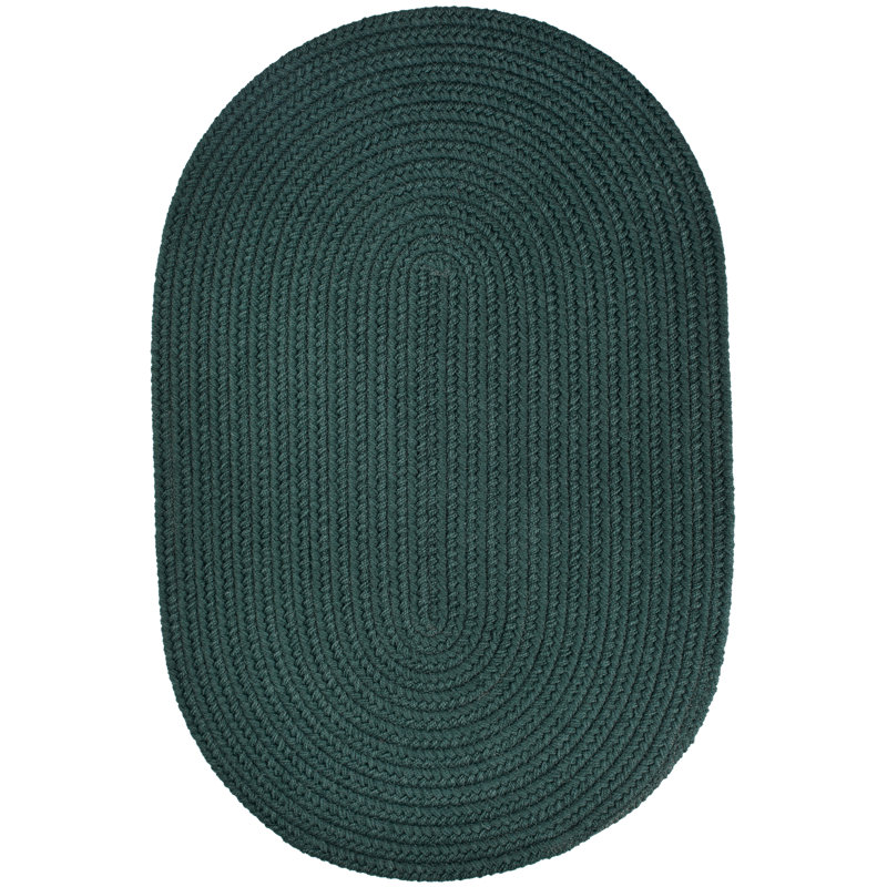 Tapis vert d’intérieur/d’extérieur tressé à la main Smyth, Ovale 4 pi x 6 pi