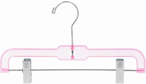 Cintre pour enfant en plastique avec pinces, Rose