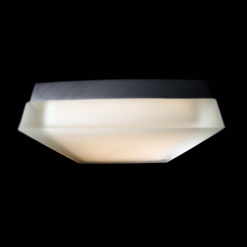 Matrix Black 9" LED Square Flush Mount with Opal Glass