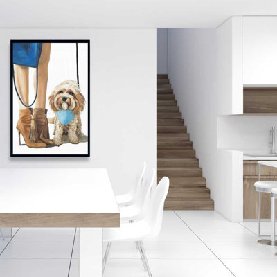 «Fashionable Cavoodle Dog», art encadré