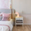 Lampe de bureau rose, lampe de table ronde en forme de champignon