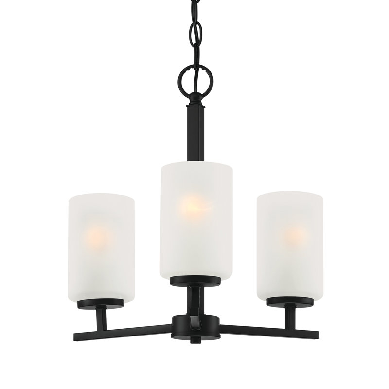 Charvic Sputnik Cylinder Chandelier, Matte Black, 16" H X 16" W X 16" D, 3 Lights