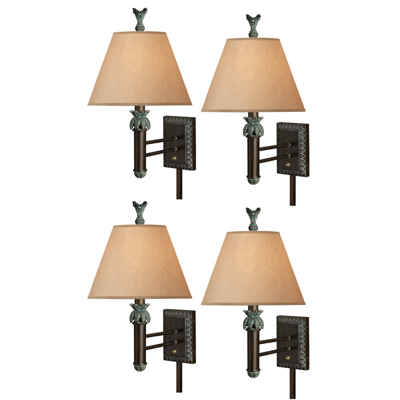 Palm Tree Resin Plug-in Armed Sconce