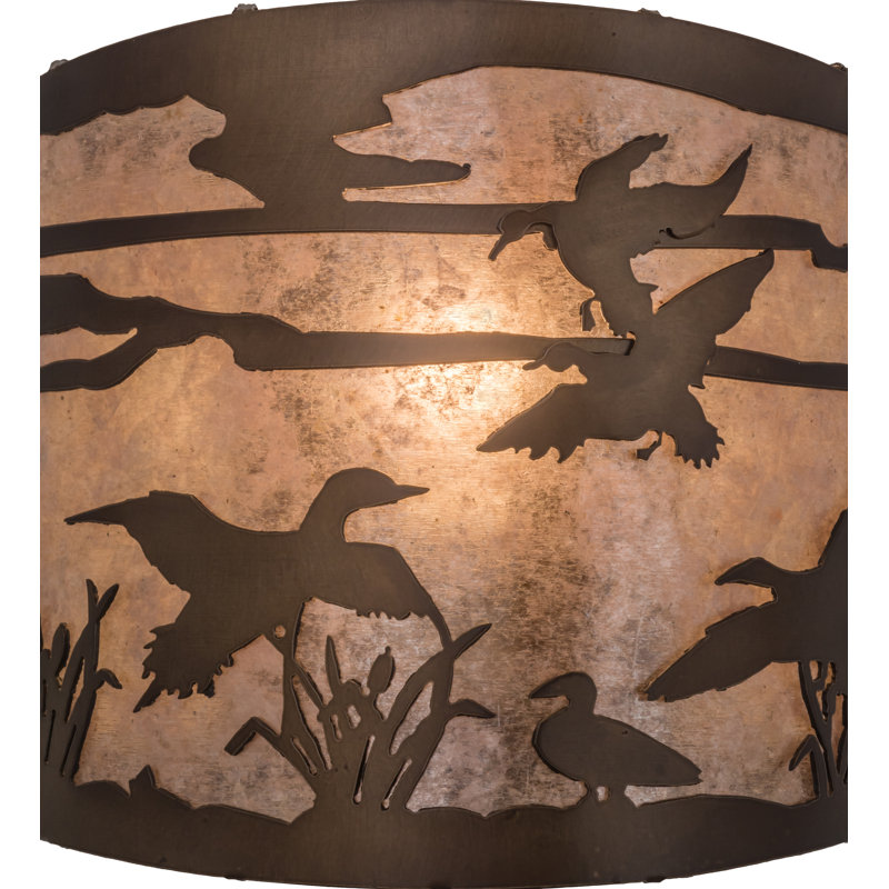 Rustic Lodge Copper Flush Mounted Sconce