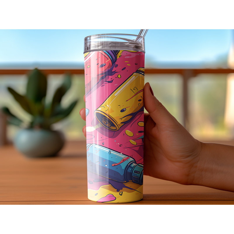 Choose Handmade Tumblers 591ml Vacuum Insulated Stainless Steel (18/8) Travel Tumbler with Straw