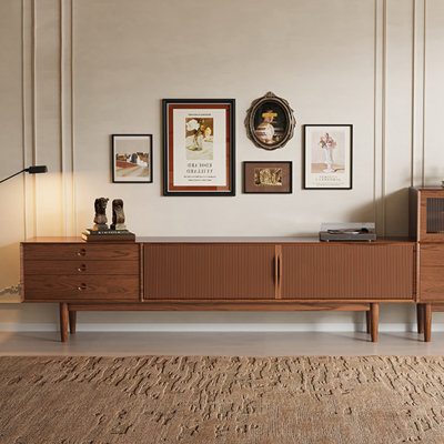 French-style solid wood storage TV cabinet