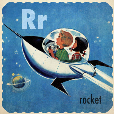 'Rocket' Print on Wrapped Canvas