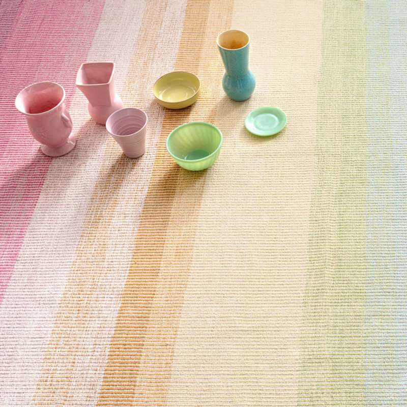 Watercolor Horizon Handwoven Cotton Rug, Rectangle 8'6" x 11'6"