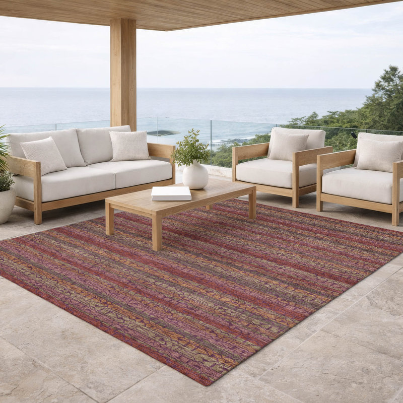 Tapis intérieur / extérieur lavable à la machine Chantille ACN2855, Bourgogne, 9 pi x 12 pi