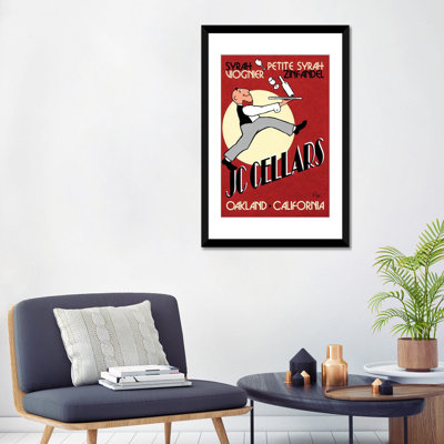 « jc cellars », affiche rétro sur toile