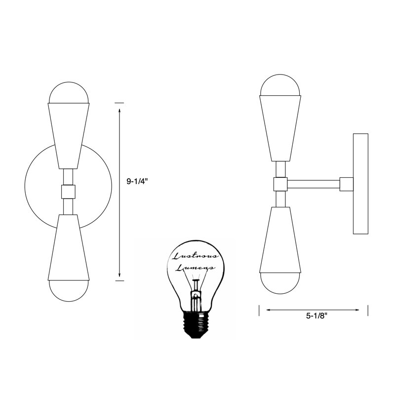 Caputo Armed Sconce, Raw Brass