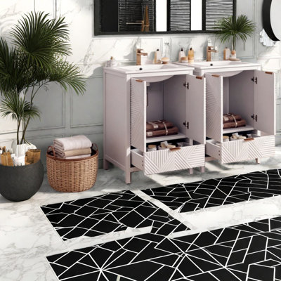 Meuble-lavabo flexible 48 po et lavabo, rangement moderne en MDF pour la maison