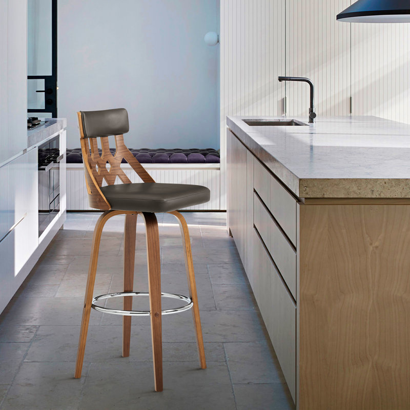 Tabouret de bar sans accoudoirs avec repose-pieds Azize, Tabouret de bar (assise de 30 po de hauteur)