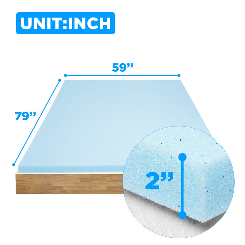 Surmatelas en mousse viscoélastique 2 ", Grand