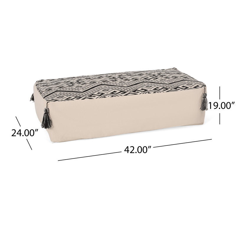 Pouf rectangulaire Kiki, noir naturel