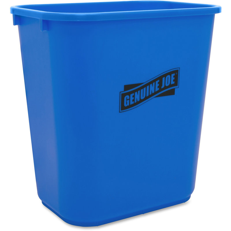 Blue Plastic Office Recycling Bin - 7 Gallons